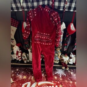 Cat & Jack Red Fleece One Piece Sleeper Unisex Kids 14